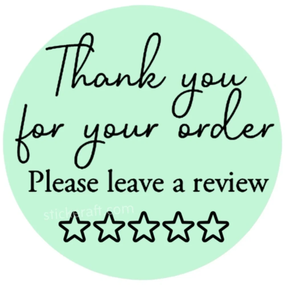 Thank You For Your Order, Please Leave a Review Stickers Small Business shops